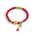 Rotes Perlenarmband mit goldenem Drachenanhänger und Glücksperlen als Neujahrsgeschenk. - Stil 2 (2)