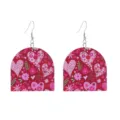 Romantische Valentinstag Herz Holz Ohrringe mit Blumenmuster für Damen Alltagsmode. - Bogen Herz Floral Stil (7号)