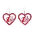 Valentinstag Herz Holz Ohrringe mit Love Buchstaben Print, süßer romantischer Damenschmuck. - Doppellagiges Hohles Love Herz Stil (12号)