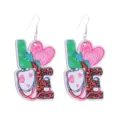 Simpatici orecchini pendenti in legno a tema infermiera con stetoscopio e cuore, bellissimi gioielli. - Stile Elementi Medici LOVE (No 10)