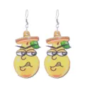 Mexikanische Karneval Party lustige Gemüse Holz gedruckte Ohrringe Neuheit Hut Ohrschmuck - Cartoon-Gemüsestil (10)