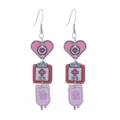 Cute nurse theme wooden earrings long drop design medical stethoscope heart shape jewelry for women - Heart And Clipboard Style