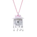Rosa Cowboyhut Disco Kugel Auto Hängeornament, Rückspiegel glitzernder Kristall Anhänger. - Strass Rosa Kuhmuster