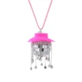 Rosa Cowboyhut Disco Spiegelkugel Auto Hängeornament Strass Fransen Rückspiegel Deko - Strass Rosa Hut