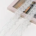 White polyester lace trim hollow embroidered ribbon DIY handmade sewing crafts apparel accessories - Basic Style (AC4980) / 4.4cm