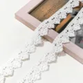 White lace trim polyester embroidery hollow water-soluble lace ribbon for DIY crafts hair accessories - NNL018 (AC4980) / 3cm