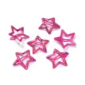 Close-up detail of cute pink star hair clips with colorful dots, ideal for kids hair styling. - 10 Pieces Pack / Spotted Dark Rose Red