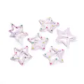 Pink star hair clips with colorful dots, cute metal BB clips for kids daily hair styling. - Spotted Light Pink