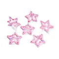 Close-up detail of cute pink star hair clips with colorful dots, lovely BB hair accessories. - Speckled Pink