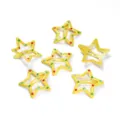 Cute yellow star hair clips, colorful enamel snap clips for kids fringe styling accessories. - Spotted Yellow