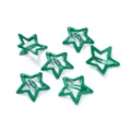 Green star metal hair clips for kids, cute hollow geometric snap hair accessories set. - Glossy Dark Green