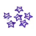 Purple star hair clips set, cute metallic hollow snap hair accessories for kids styling. - Glossy Dark Purple