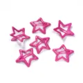 Pink star hair clips, cute hollow metal BB hair clips for kids and girls daily hair styling acc. - Glossy Dark Rose Red