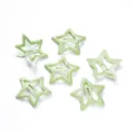 Cute green star hair clips for kids, hollow metal BB clips, sweet hair accessories for girls. - Glossy Light Green
