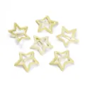 Cute star hair clips, yellow metal snap clips, hollow pentagram design for kids and girls. - Smooth Light Yellow
