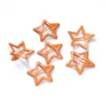 Cute hollow star metal snap hair clips for kids, colorful cute hair accessories. - Smooth Orange