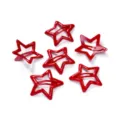 Red star hair clips cute hollow metal snap clips hair accessories for children daily styling. - Glossy Red