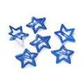Blue star hair clips, hollow metal snap clips, cute children hair accessories for daily wear. - Glossy Royal Blue