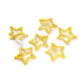 Cute yellow star hair clips set, hollow metal snap hairpins for kids and girls daily wear. - Smooth Yellow