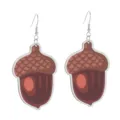 Herbst Holz Eichel Ohrringe Thanksgiving saisonaler Modeschmuck Accessoire fur Damen. - Größe 7