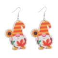 Herbst Erntedank Holz Zwerg Ohrringe mit Sonnenblumen und Ahornblatt Anhänger für Damen Mode - Größe 10