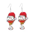 Festliche Weihnachts-Weinglas-Acryl-Ohrringe mit Weihnachtsmütze und Lichtern für Partys. - Stil 1 (Weinglas)
