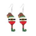 Weihnachten Acryl Ohrringe mit festlichem Weihnachtsmann Hut und Weinglas Motiv für Damen. - Stil 3 (Elf Hut Weinglas)