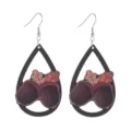 Herbst Thanksgiving Holz Tropfen Ohrringe mit süßem Eichel und Eichenblatt Design für Damen. - Größe 19