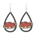 Thanksgiving Truthahn Holz Ohrringe Herbst Tropfen Ohrschmuck fuer Damen Geschenke - Größe 20