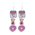 Süße Valentinstag Kalender Leopard Keks Holz Ohrringe Damen Party Hängeohrringe Schmuck - Kalender & Donut Muster (Nr.7)