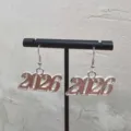 2026 Nummer Baumelnde Ohrringe für Neujahrsfeier, stilvolles silbernes Glitzer Schmuck. - Legierung Glitzer Stil (Zahlen 2026) / Silber