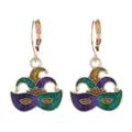 Boucles d'oreilles masque bouffon carnaval paillettes pendentifs bijoux de fête - Style 3 (Chapeau de bouffon masque)