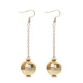 Retro gold long dangle earrings with faceted disco ball pendant for women fashion. - Long Gold