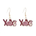 Valentinstag rot rosa XOXO Buchstabe Herz Ohrringe Mode süßer Schmuck Geschenke für Damen - XOXO 3D Herz Stil (15号)