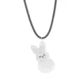 Süße Glitzer Hase Anhänger Halskette Mode Ostern Schmuck glänzende Charm Accessoires für Damen - Halskette Stil / Silber