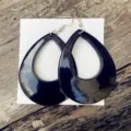 Zwarte acryl druppel hangende oorbellen voor vrouwen, vintage stijl minimalistische sieraden - Waterdruppel / Zwart