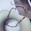 Bunte kristallperlen halskette im boho stil choker mode schmuck für sommer accessoires - Mischfarbe 3