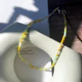 Bunte Glas Kristall Perlen Choker Halskette, trendiger Sommer Mode Schmuck Accessoire für Damen. - Mehrfarbig 10