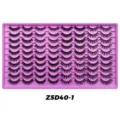 40 pairs false eyelashes set with purple tray natural thick volume eyelash extensions daily makeup - Explosive Style (Z5D40-1) / 40 Pairs Set