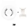 Natürliches magnetisches Wimpernset mit rundem Etui und Applikator für den täglichen Look. - Stil 1# (Einfaches Quantenmagnet-Set)