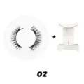 Magnetische Wimpern Set mit Applikator Werkzeug naturliche Optik wiederverwendbare Wimpern 02 - Stil 02 (Einfaches Quantenmagnet-Set)
