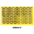 Wholesale 40 pairs thick voluminous false eyelashes bulk pack with yellow tray for daily makeup. - Explosive Style (H5D40-3) / 40 Pairs Set