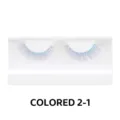 Bunte flauschige künstliche Wimpern mit Farbverlauf und praktischer weißer Aufbewahrungsbox. - Blau-Violett Irisierend Stil (colored-2-1)