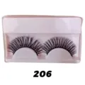 Detailansicht dicker und geschwungener künstlicher Wimpern in rosa Schale, Modell 206. - Stil 206 (Paarpackung)
