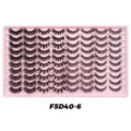 Bulk false eyelashes 40 pairs set in pink tray thick natural wholesale makeup beauty product - Explosive Style (F5D40-6) / 40 Pairs Set
