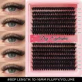 DIY individual cluster false eyelashes with 10-16mm length tray and natural eye look 80P - 10mm-16mm Mixed / 80 Pages