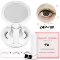 Soft magnetic false eyelashes set with mirror storage case and applicator for easy daily wear. - Style 24P+1# (24P+1#)