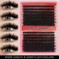 DIY individual cluster false eyelashes 100P volume fluffy lashes 8-20mm mix length extensions - 8-20mm Mixed / 100 Pages