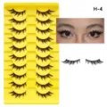 10 Paar Bueschel Falsche Wimpern Natuerliche Cosplay Dichte Faux Wimpern Make-up Zubehoer - H-4 Stil (H--4) / 10 Paare Set