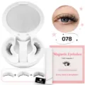 Soft magnetic eyelashes set with mirror case, reusable natural false lashes, easy applicator tool. - Style 078 (078)